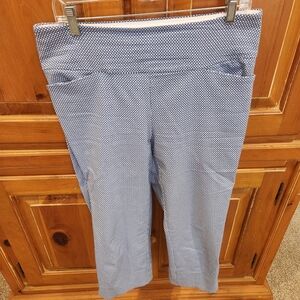 Stylish Blue and White Women's Capris